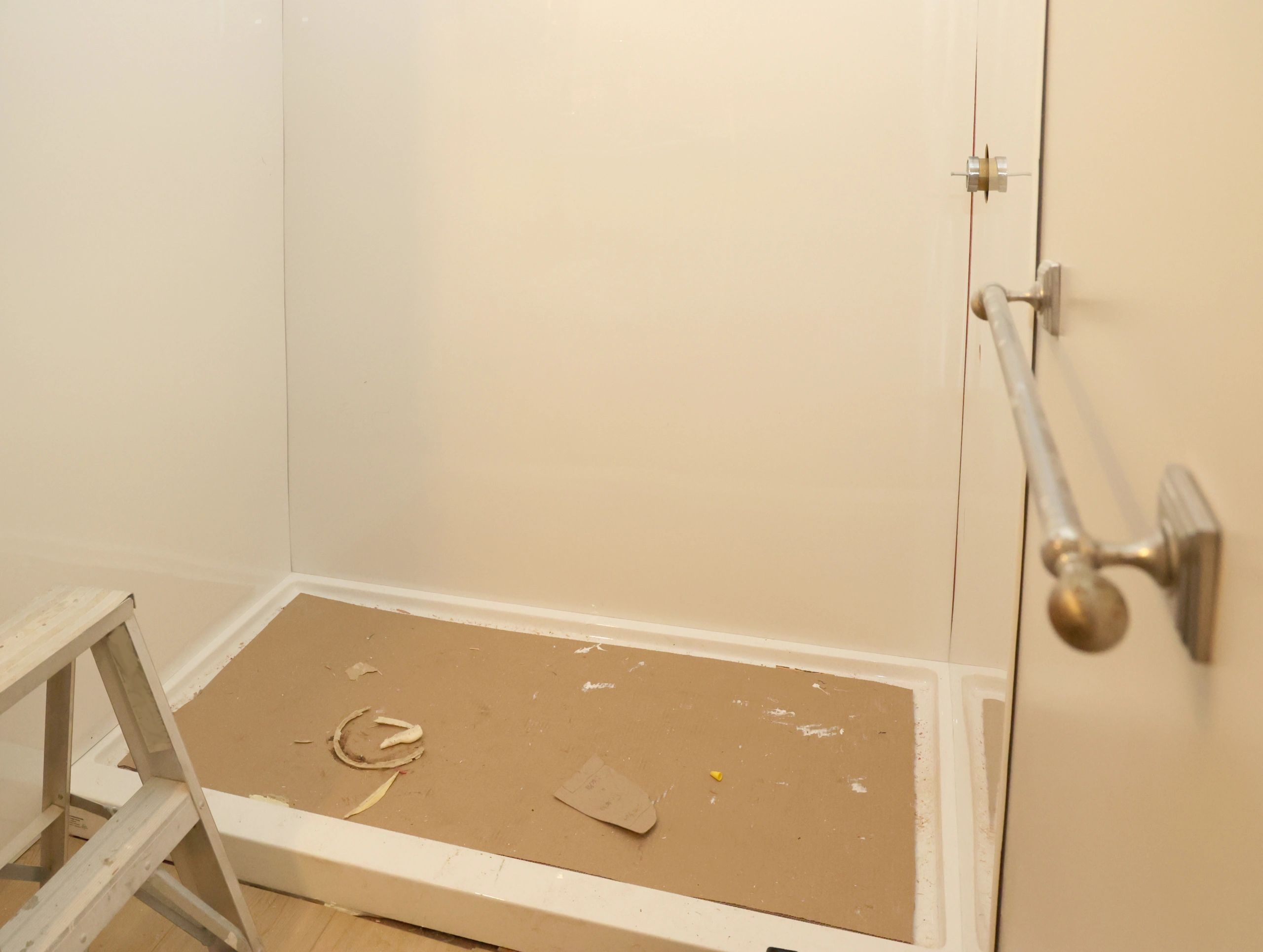 Neo-angle shower enclosure replacement
